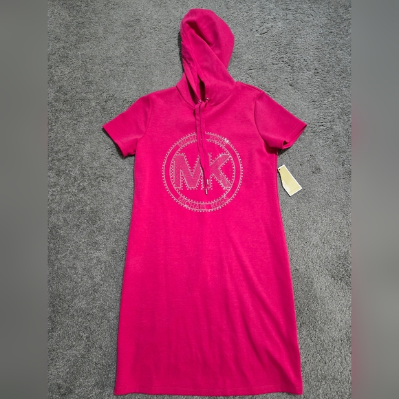 Michael Kors Dresses & Skirts - Pink Hooded Dress with MK Logo